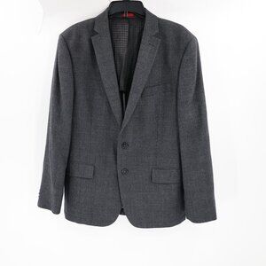 John Varvatos sport coat men 42R single breasted wool Glen plaid gray half lined